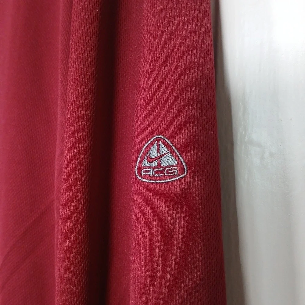 Vintage 90s Nike ACG Base Layer‎ Quarter Zip Performance Hiking Men's Medium Red